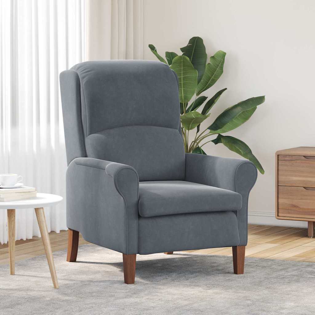 Vidaxl fauteuil donkergrijs fluweel