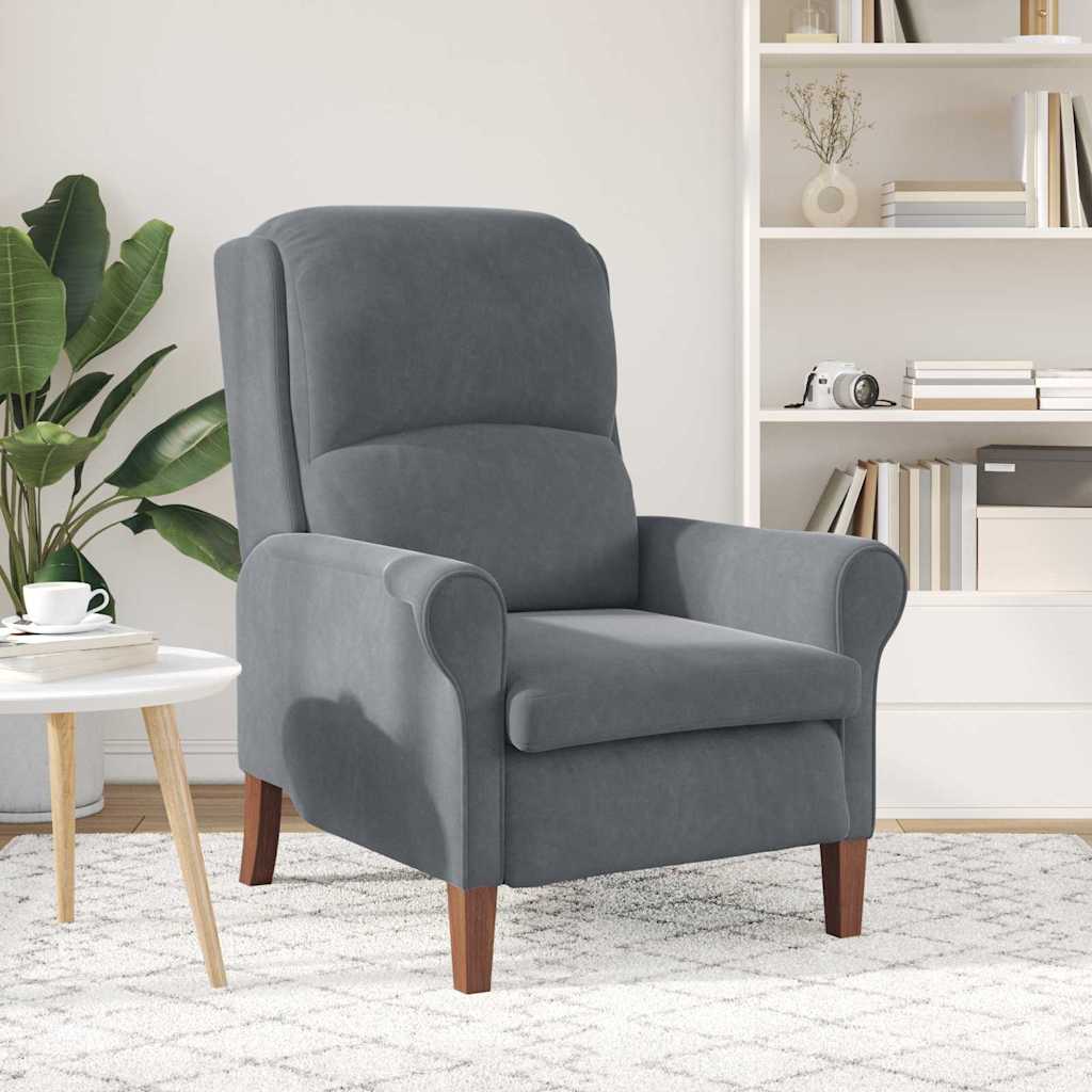 Vidaxl fauteuil donkergrijs fluweel