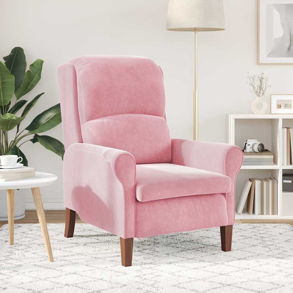 Vidaxl fauteuil roze fluweel