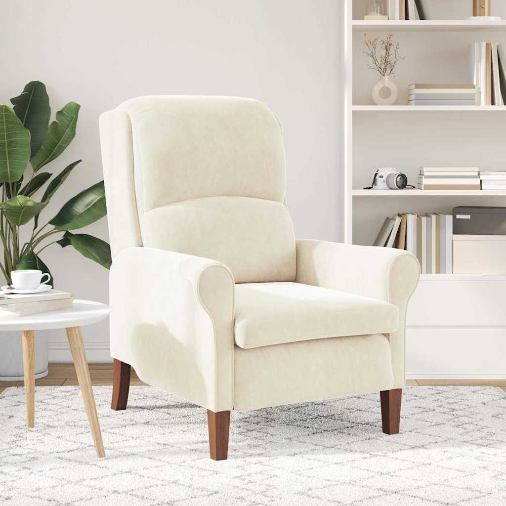 Vidaxl fauteuil crème fluweel