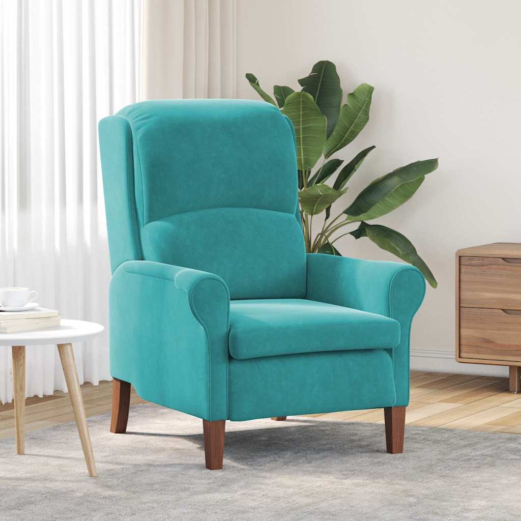 Vidaxl fauteuil turquoise fluweel