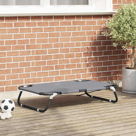 Vidaxl hondenbed 70 x 46 x 18 cm staal lichtgrijs