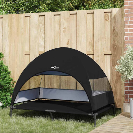 Vidaxl verhoogd hondenbed 127 x 81 x 108 cm stof en staal zwart