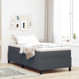Vidaxl platform bedframe donkergrijs 80 x 200 cm katoen stof