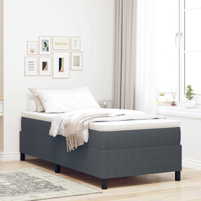 Vidaxl platform bedframe donkergrijs 80 x 200 cm katoen stof