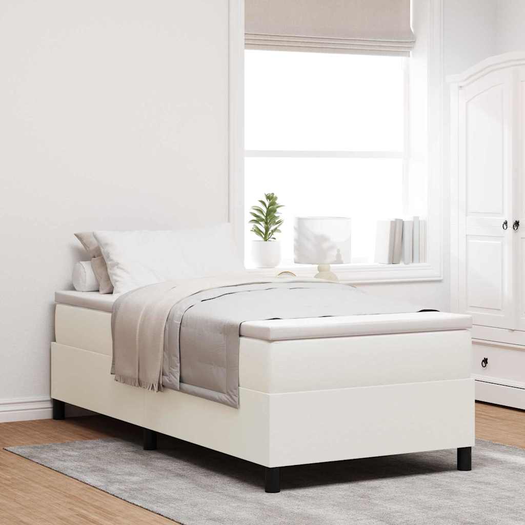 Vidaxl platform bedframe crème 80 x 200 cm katoen stof