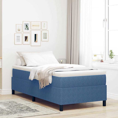 Vidaxl platform bedframe blauw 90 x 190 cm katoen stof