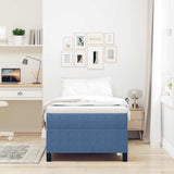 Vidaxl platform bedframe blauw 90 x 190 cm katoen stof