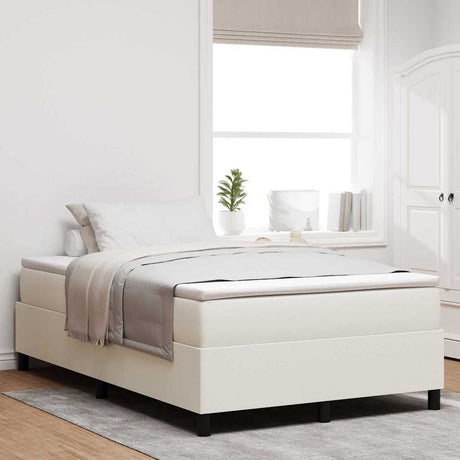 Vidaxl platform bedframe crème 120 x 200 cm katoen stof