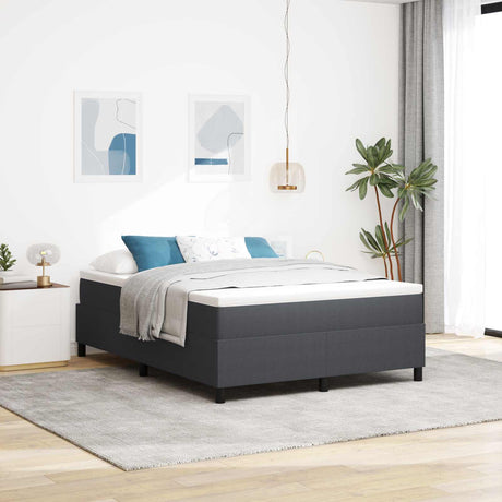 Vidaxl platform bedframe donkergrijs 140 x 200 cm katoen stof