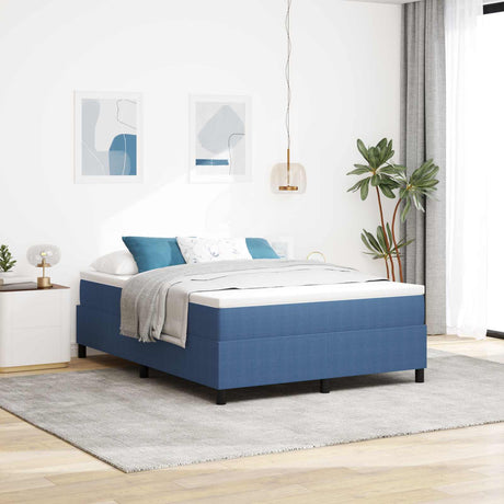 Vidaxl platform bedframe blauw 140 x 200 cm katoen stof