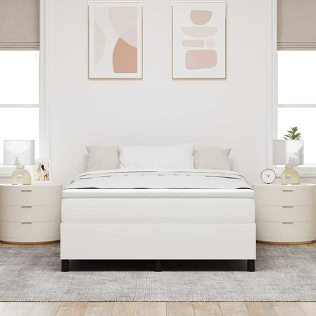 Vidaxl platform bedframe crème 160 x 200 cm katoen stof