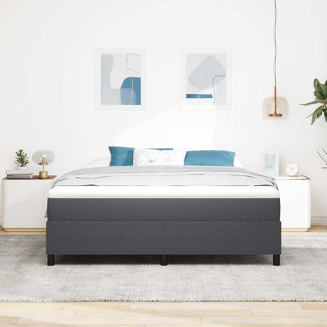 Vidaxl platform bedframe donkergrijs 180 x 200 cm katoen stof