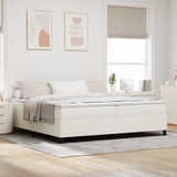 Vidaxl platform bedframe crème 200 x 200 cm katoen stof