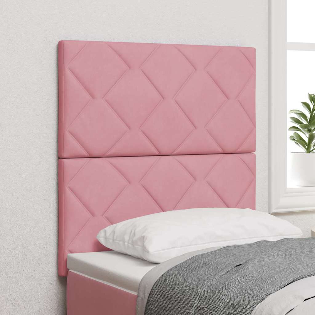Vidaxl hoofdbord roze 80 cm fluweel