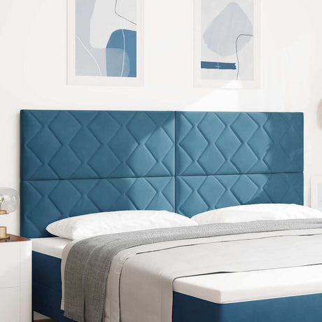 Vidaxl hoofdbord donkerblauw 200 cm fluweel