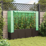 VidaXL Pflanzkübel erhöht mit Gewächshausabdeckung 160x40x153 cm Rattanoptik