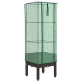 Vidaxx Pflanzkübel erhöht mit Gewächshausabdeckung 40x40x140 cm Rattanoptik