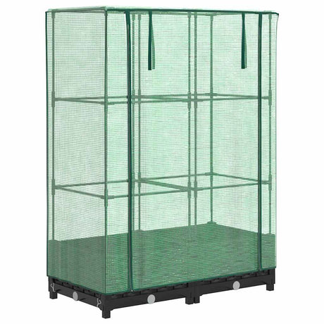 Vidaxx Pflanzkübel erhöht mit Gewächshausabdeckung 80x40x123 cm Rattanoptik