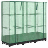 Vidaxx Pflanzkübel erhöht mit Gewächshausabdeckung 120x40x123 cm Rattanoptik