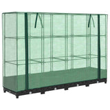 Vidaxx Pflanzkübel erhöht mit Gewächshausabdeckung 160x40x123 cm Rattanoptik