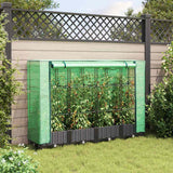 Vidaxx Pflanzkübel erhöht mit Gewächshausabdeckung 160x40x123 cm Rattanoptik