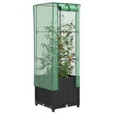 VidaXL Pflanzkübel erhöht mit Gewächshausabdeckung 40x40x139 cm Rattanoptik