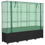 VidaXL Pflanzkübel erhöht mit Gewächshausabdeckung 160x40x153 cm Rattanoptik