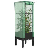 Vidaxx Pflanzkübel erhöht mit Gewächshausabdeckung 40x40x140 cm Rattanoptik