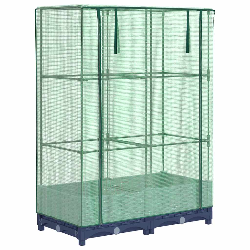 Vidaxx Pflanzkübel erhöht mit Gewächshausabdeckung 80x40x123 cm Rattanoptik