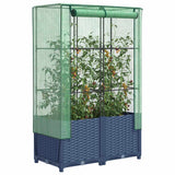 VidaXL Pflanzkübel erhöht mit Gewächshausabdeckung 80x40x138 cm Rattanoptik