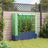 Vidaxx Pflanzkübel erhöht mit Gewächshausabdeckung 120x40x138 cm Rattanoptik