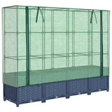 Vidaxx Pflanzkübel erhöht mit Gewächshausabdeckung 160x40x138 cm Rattanoptik