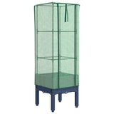 Vidaxx Pflanzkübel erhöht mit Gewächshausabdeckung 40x40x140 cm Rattanoptik