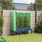 Vidaxx Pflanzkübel erhöht mit Gewächshausabdeckung 120x40x140 cm Rattanoptik