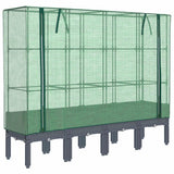 Vidaxx Pflanzkübel erhöht mit Gewächshausabdeckung 160x40x140 cm Rattanoptik