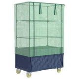Vidaxx Pflanzkübel erhöht mit Abdeckung und Rädern 80x50x182 cm Rattanoptik