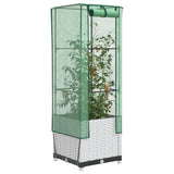 VidaXL Pflanzkübel erhöht mit Gewächshausabdeckung 40x40x139 cm Rattanoptik