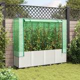 VidaXL Pflanzkübel erhöht mit Gewächshausabdeckung 160x40x153 cm Rattanoptik