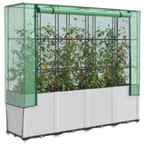 VidaXL Pflanzkübel erhöht mit Gewächshausabdeckung 160x40x153 cm Rattanoptik