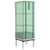 Vidaxx Pflanzkübel erhöht mit Gewächshausabdeckung 40x40x140 cm Rattanoptik
