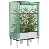VidaXL Pflanzkübel erhöht mit Gewächshausabdeckung 80x40x140 cm Rattanoptik