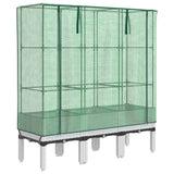 Vidaxx Pflanzkübel erhöht mit Gewächshausabdeckung 120x40x140 cm Rattanoptik