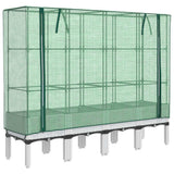 Vidaxx Pflanzkübel erhöht mit Gewächshausabdeckung 160x40x140 cm Rattanoptik