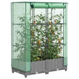 Vidaxx Pflanzkübel erhöht mit Gewächshausabdeckung 80x40x123 cm Rattanoptik