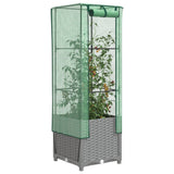 VidaXL Pflanzkübel erhöht mit Gewächshausabdeckung 40x40x139 cm Rattanoptik