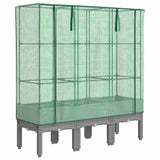 Vidaxx Pflanzkübel erhöht mit Gewächshausabdeckung 120x40x140 cm Rattanoptik