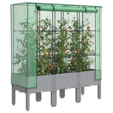 Vidaxx Pflanzkübel erhöht mit Gewächshausabdeckung 120x40x140 cm Rattanoptik