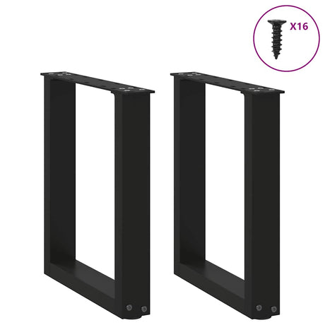 Vidaxl salontafelpoten 2 st u-vormig 28x(42-43) cm staal zwart