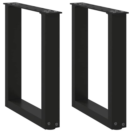 Vidaxl salontafelpoten 2 st u-vormig 38x(42-43) cm staal zwart